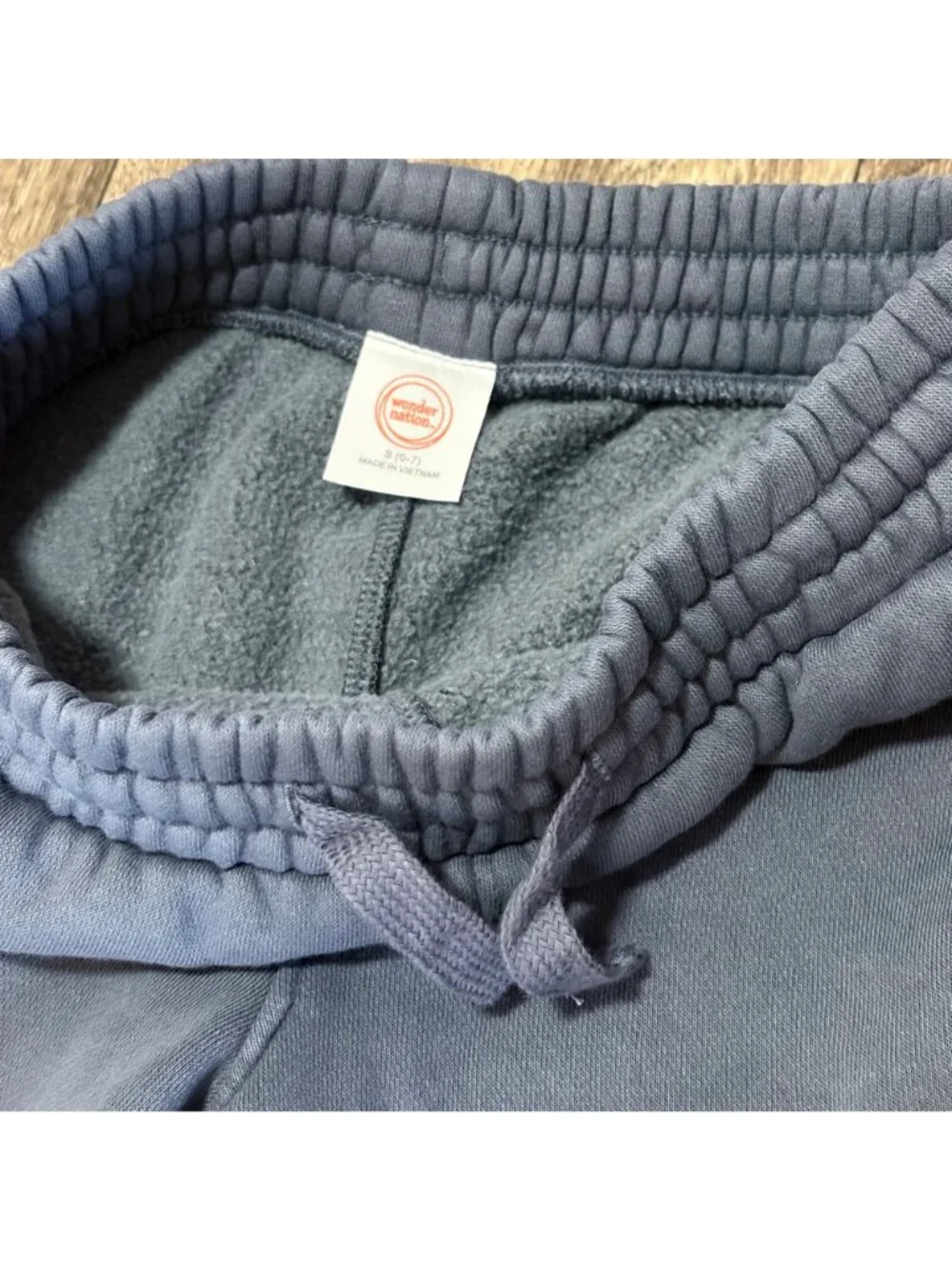 Wonder Nation Kids Fleece Cargo Pants Small S (6-7) Slate Gray Elastic Waist